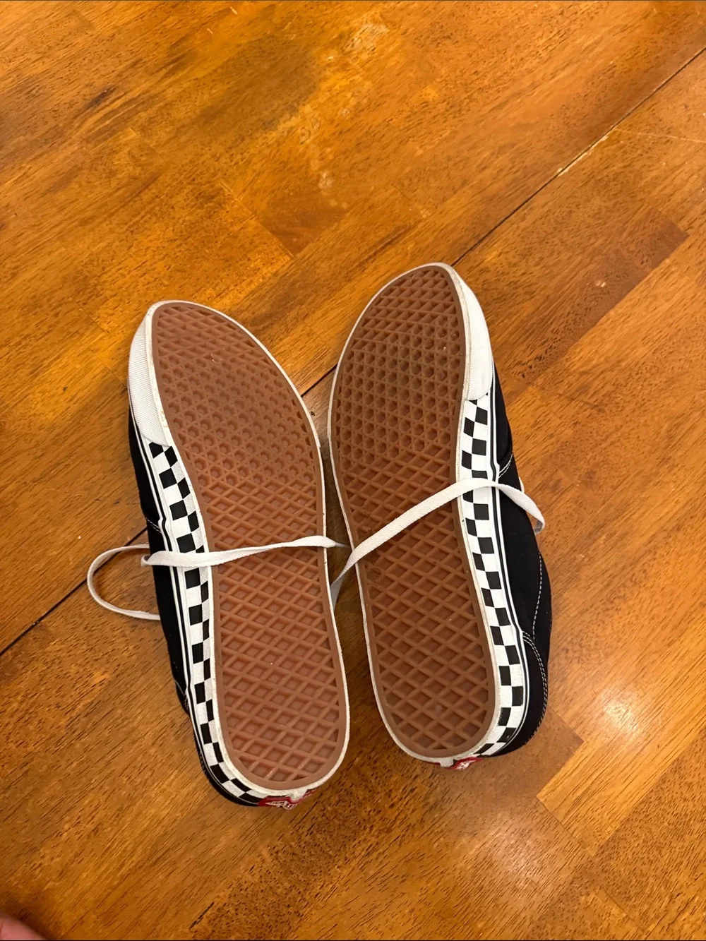 Vans Black & White Checkerboard Low-Top Canvas Sneakers size 14